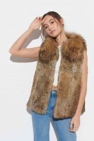CHALECO CONEJO CON CUELLO DE MARMOTA PC-LLL5850