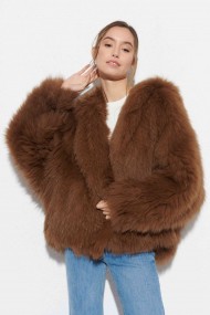 CHAQUETA PELO DE ZORRO CON CAPUCHA