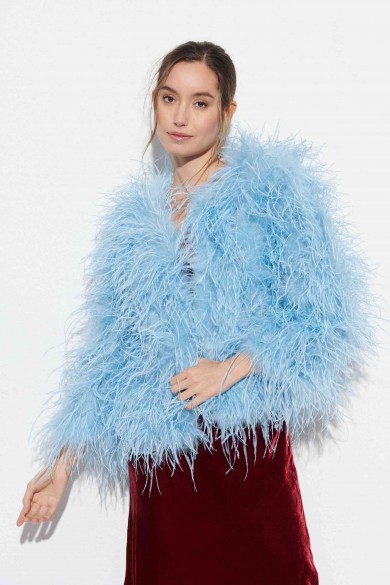 CHAQUETA PLUMAS LARGA DE AVESTRUZ PC-YLM1020-60