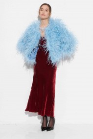 CHAQUETA PLUMAS LARGA DE AVESTRUZ PC-YLM1020-60