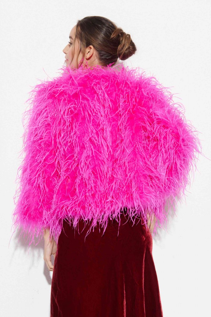 CHAQUETA PLUMAS LARGA DE AVESTRUZ PC-YLM1020-35