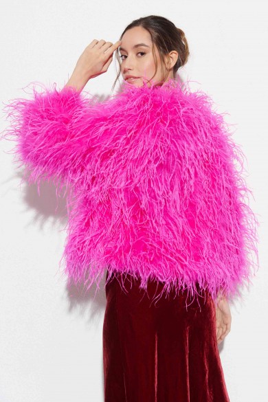 CHAQUETA PLUMAS LARGA DE AVESTRUZ PC-YLM1020-35