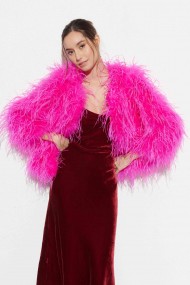CHAQUETA PLUMAS LARGA DE AVESTRUZ PC-YLM1020-35