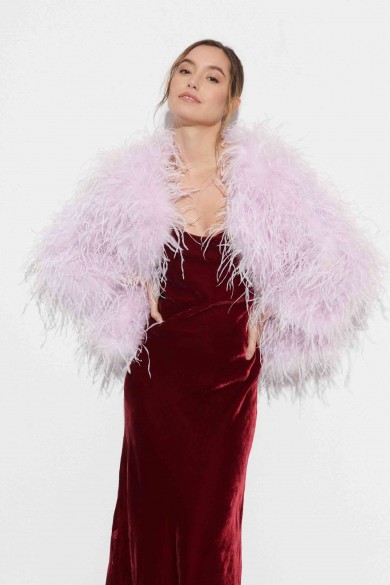 CHAQUETA PLUMAS LARGA DE AVESTRUZ PC-YLM1020-18