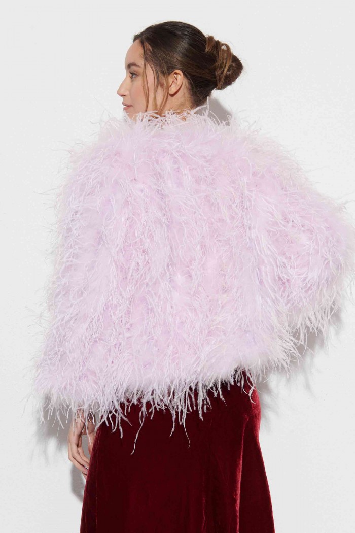CHAQUETA PLUMAS LARGA DE AVESTRUZ PC-YLM1020-18