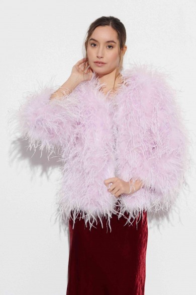 CHAQUETA PLUMAS LARGA DE AVESTRUZ PC-YLM1020-18