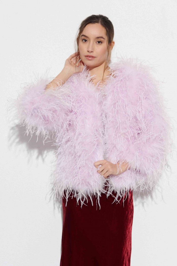 CHAQUETA PLUMAS LARGA DE AVESTRUZ PC-YLM1020-18