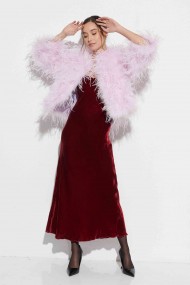 CHAQUETA PLUMAS LARGA DE AVESTRUZ PC-YLM1020-18