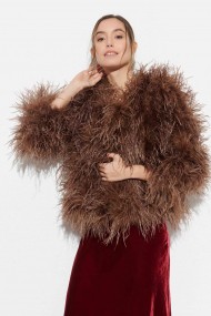 CHAQUETA PLUMAS LARGA DE AVESTRUZ PC-YLM1020-28
