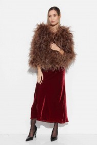 CHAQUETA PLUMAS LARGA DE AVESTRUZ PC-YLM1020-28