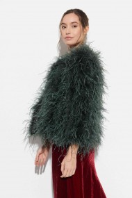 CHAQUETA PLUMAS LARGA DE AVESTRUZ PC-YLM1020-01