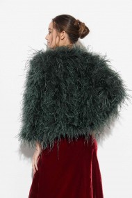 CHAQUETA PLUMAS LARGA DE AVESTRUZ PC-YLM1020-01