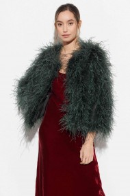 CHAQUETA PLUMAS LARGA DE AVESTRUZ PC-YLM1020-01