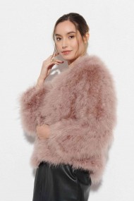 CHAQUETA PLUMAS DE AVESTRUZ PC-YLM5749-63 （cuero rosa）