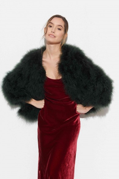 CHAQUETA PLUMAS DE AVESTRUZ PC-YLM5749-01