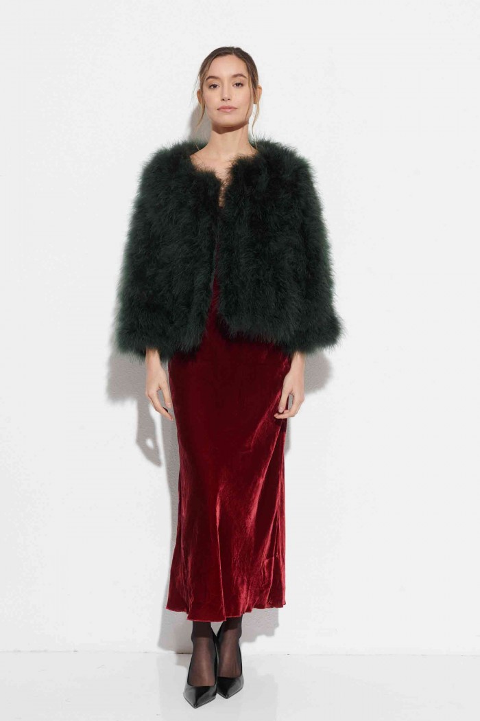 CHAQUETA PLUMAS DE AVESTRUZ PC-YLM5749-01