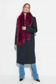 Bufanda Larga con Trenza de Pelo de Zorro PC-LZH5823-fucsia