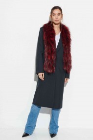 Bufanda Larga con Trenza de Pelo de Zorro PC-LZH5823-80