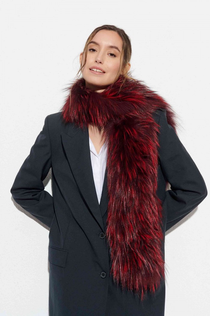 Bufanda Larga con Trenza de Pelo de Zorro PC-LZH5823-80
