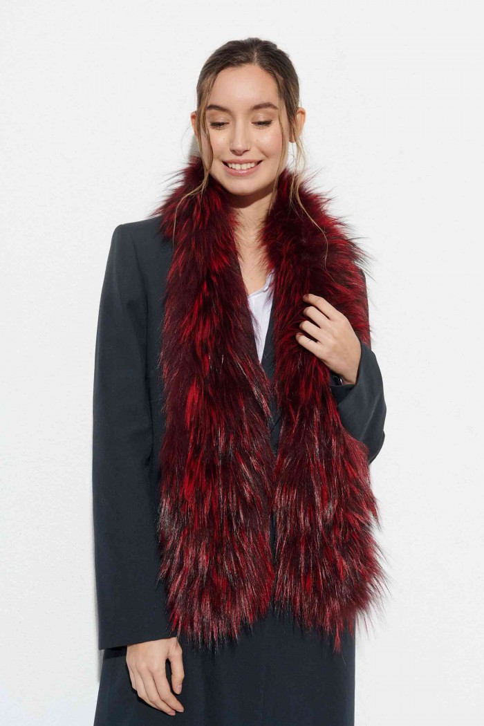 Bufanda Larga con Trenza de Pelo de Zorro PC-LZH5823-80