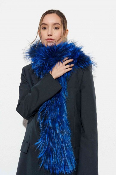 Bufanda Larga con Trenza de Pelo de Zorro PC-LZH5823-60