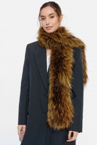 Bufanda Larga con Trenza de Pelo de Zorro PC-LZH5823-84