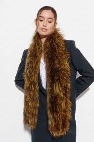Bufanda Larga con Trenza de Pelo de Zorro PC-LZH5823-84