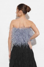 TOP PLUMAS LARGAS DE AVESTRUZ PC-YLM5697-20