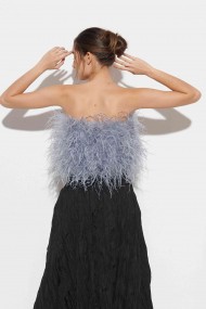 TOP PLUMAS LARGAS DE AVESTRUZ PC-YLM5697-20