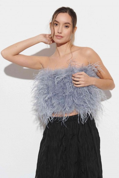 TOP PLUMAS LARGAS DE AVESTRUZ PC-YLM5697-20