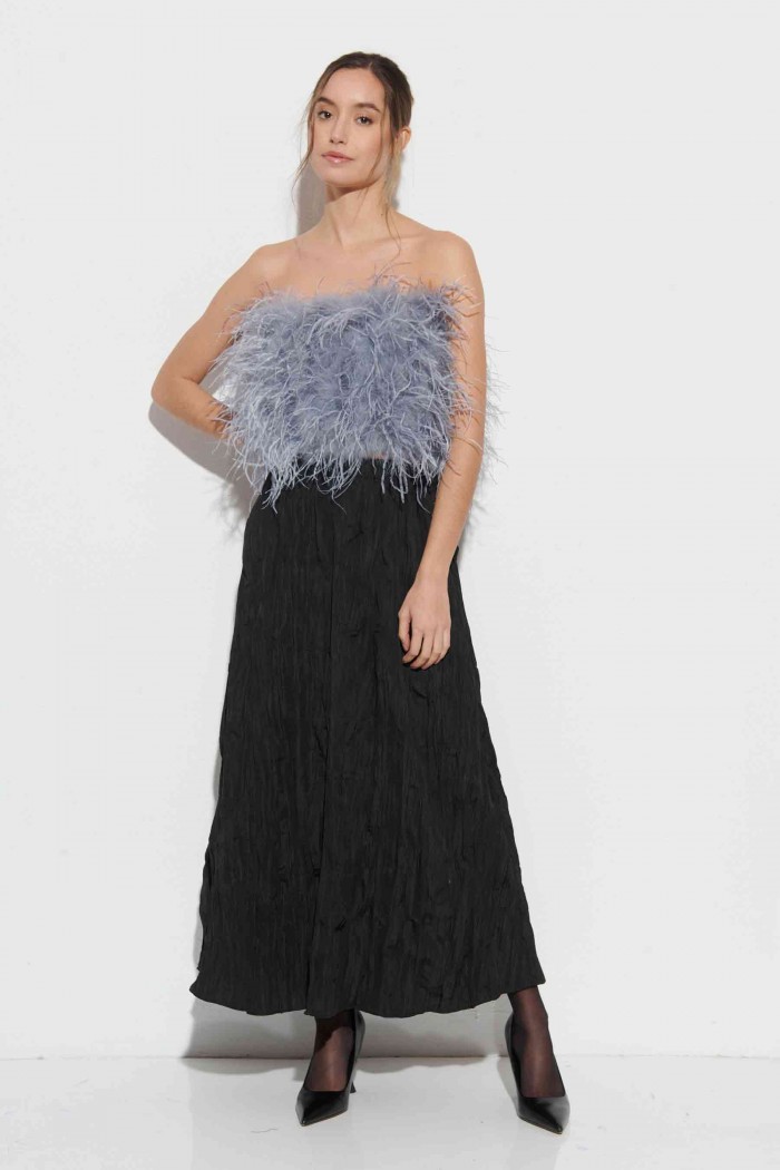 TOP PLUMAS LARGAS DE AVESTRUZ PC-YLM5697-20