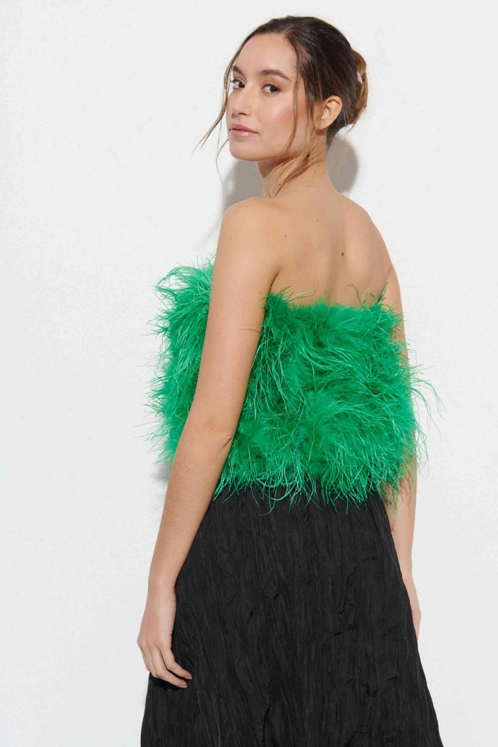TOP PLUMAS LARGAS DE AVESTRUZ PC-YLM5697-62