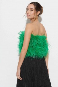 TOP PLUMAS LARGAS DE AVESTRUZ PC-YLM5697-62