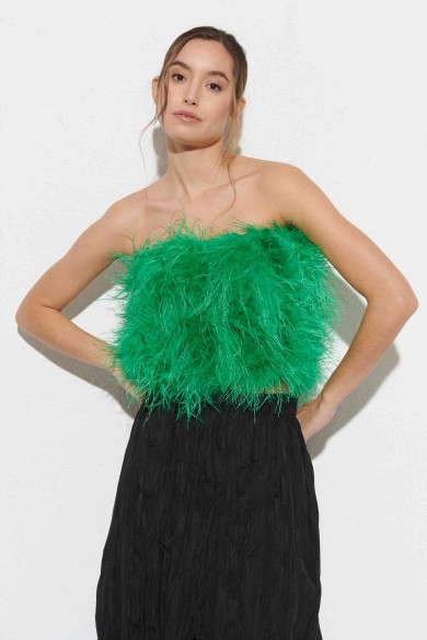 TOP PLUMAS LARGAS DE AVESTRUZ PC-YLM5697-62