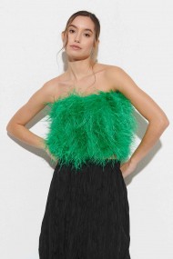 TOP PLUMAS LARGAS DE AVESTRUZ PC-YLM5697-62