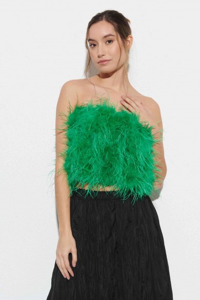TOP PLUMAS LARGAS DE AVESTRUZ PC-YLM5697-62