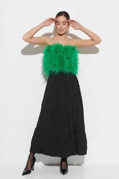 TOP PLUMAS LARGAS DE AVESTRUZ PC-YLM5697-62