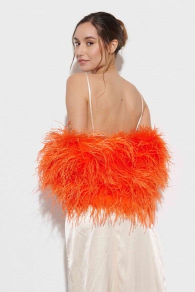 Estola plumas larga Avestruz PC-YLM5625-36 naranja