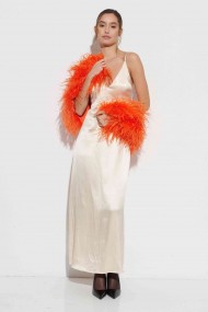 Estola plumas larga Avestruz PC-YLM5625-36 naranja