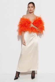 Estola plumas larga Avestruz PC-YLM5625-36 naranja