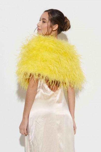 Estola plumas larga Avestruz PC-YLM5625-72 amarillo