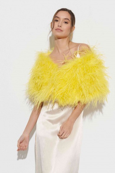 Estola plumas larga Avestruz PC-YLM5625-72 amarillo