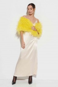 Estola plumas larga Avestruz PC-YLM5625-72 amarillo