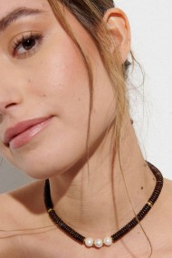 COLLAR MADERAS CON PERLAS DE RIO