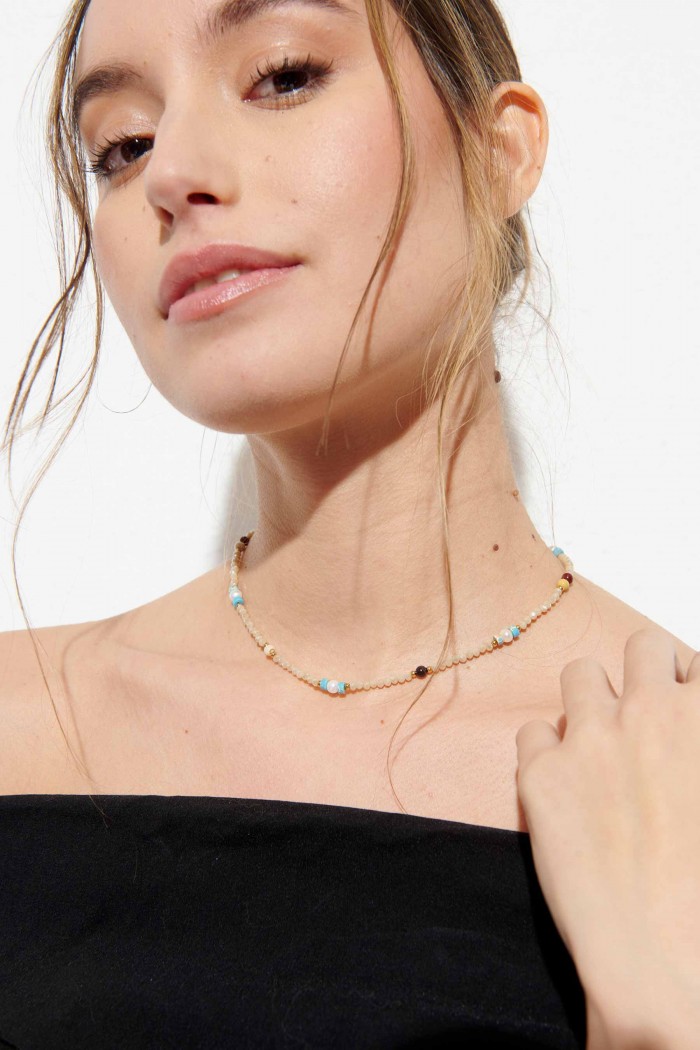 COLLAR CADENA CON PIEDRAS NATURALES