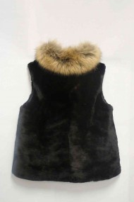 CHALECO PELO DE MUTON CON CUELLO PELO DE MARMOTA