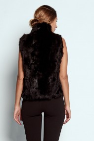 Chaleco De Pelo De Conejo Con Cremallera PC-LLL5486- PC-LLL5486-15（Ngero）