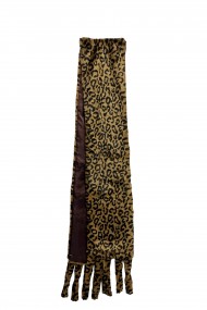 Bufanda de Pelo Sintético con Estampado de Leopardo