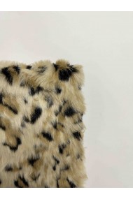 Bufanda de Pelo Sintético con Estampado de Leopardo