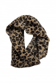 Bufanda de Pelo Sintético con Estampado de Leopardo